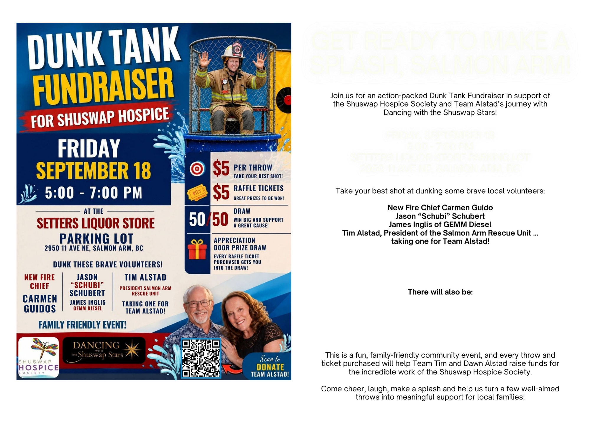Setters Pub Dunk Tank Contest Dancing with the Stars Shuswap Setters Pub Dunk Tank Contest Dancing with the Stars Shuswap